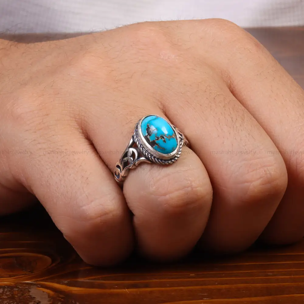 انگشتر فیروزه شجری مردانه کد 28013