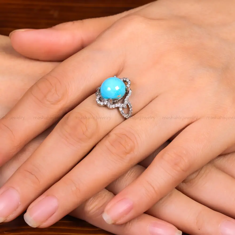 انگشتر فیروزه عجمی زنانه کد 29173