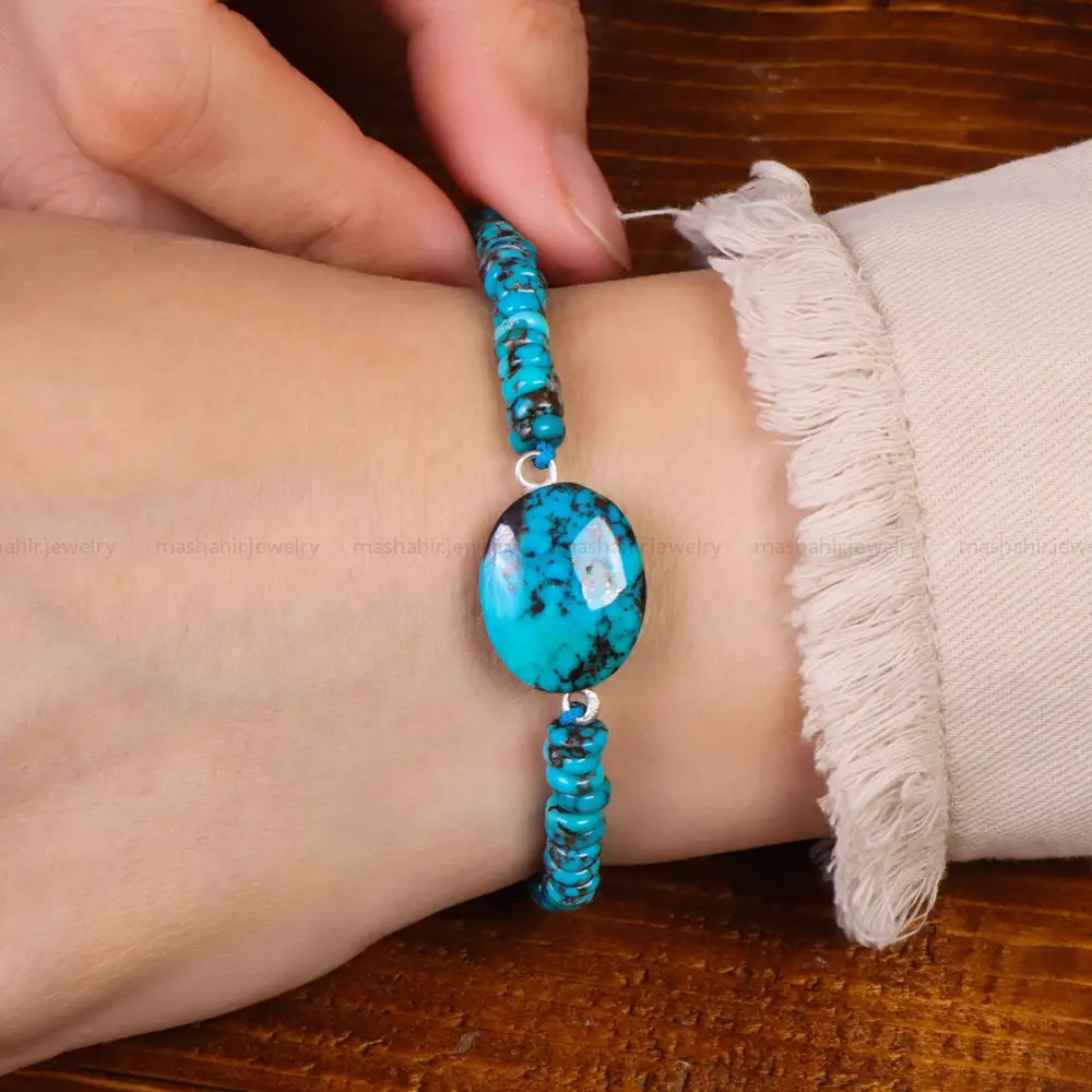 دستبند فیروزه خزامه کد 30424