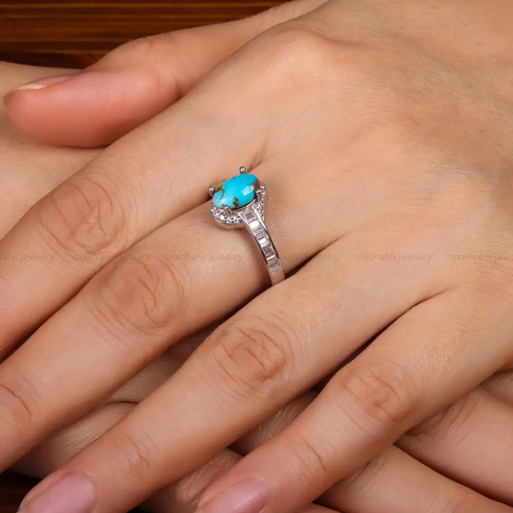 انگشتر فیروزه شجری زنانه کد 30786
