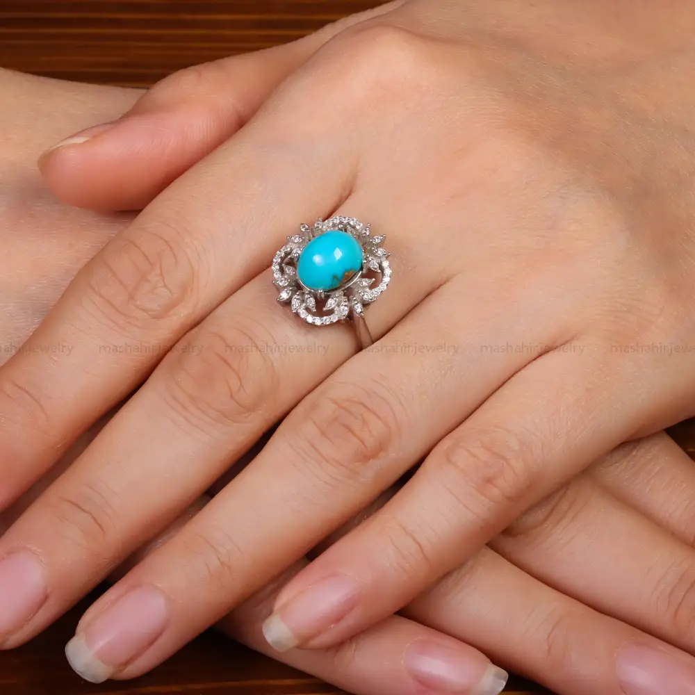 انگشتر فیروزه شجری زنانه کد 30889