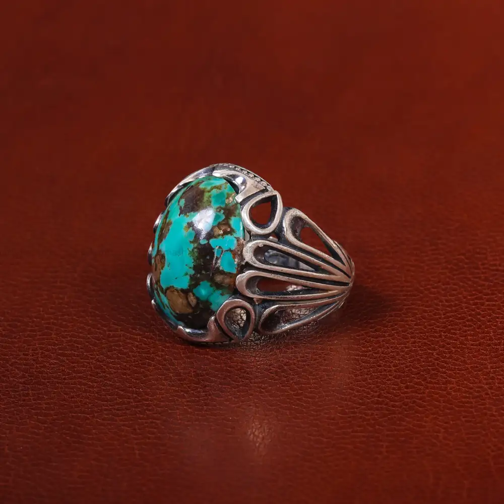 انگشتر فیروزه شجری مردانه کد 30589