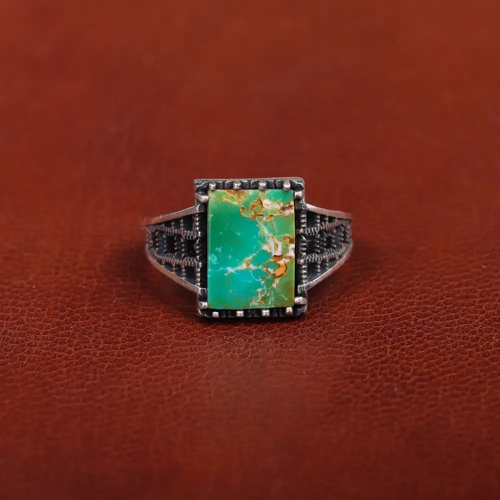 انگشتر فیروزه شجری مردانه کد 31220