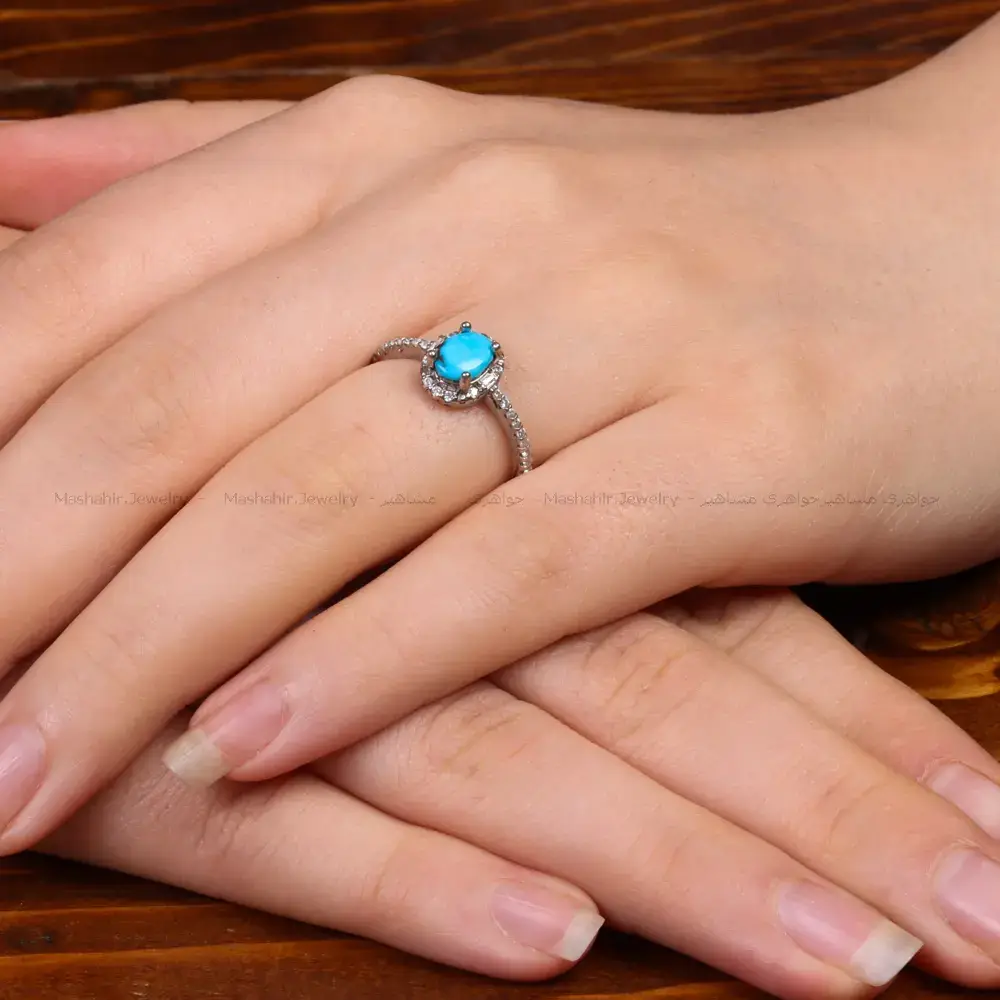 انگشتر فیروزه عجمی زنانه کد 35763