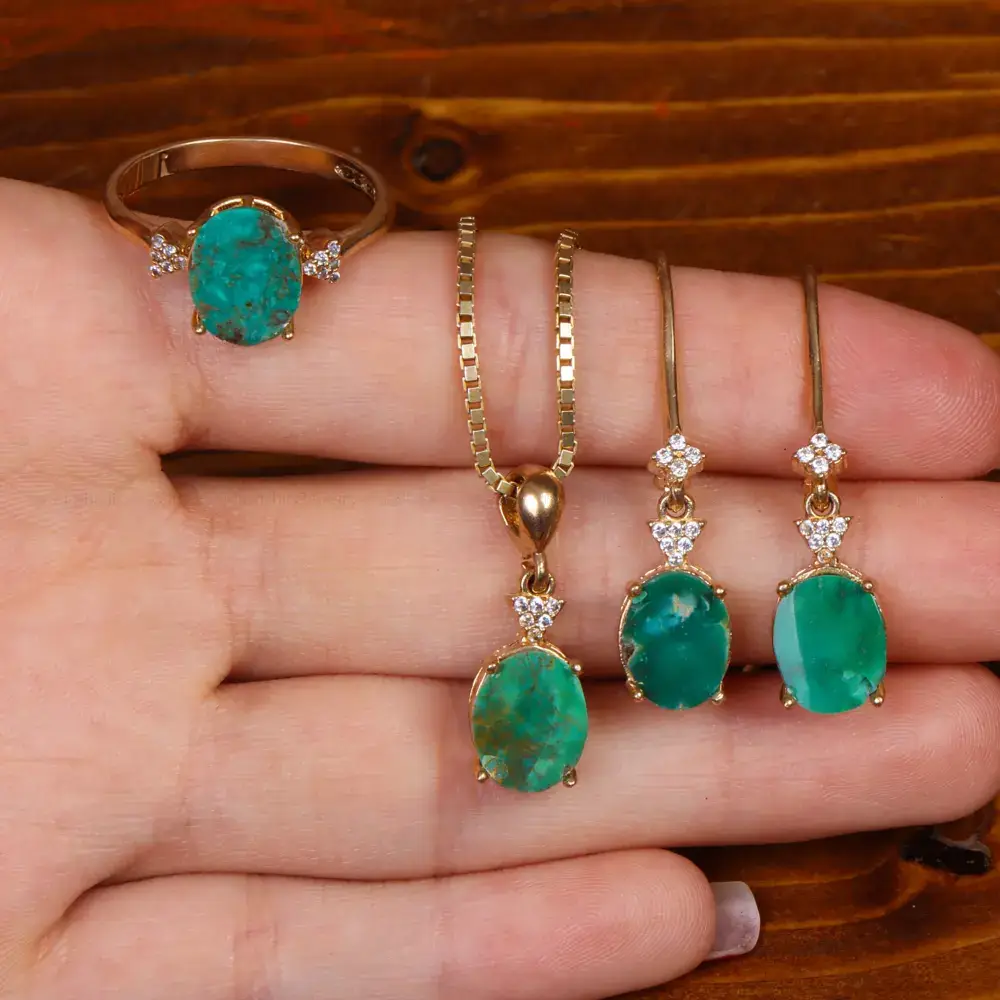 نیم ست فیروزه زنانه کد 36011