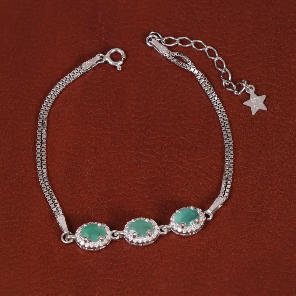 دستبند زمرد زنانه کد35452