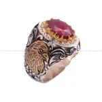 انگشتر ياقوت سرخ مردانه کد 2