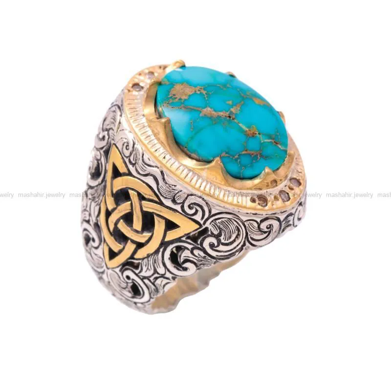 انگشتر فيروزه شجري مردانه