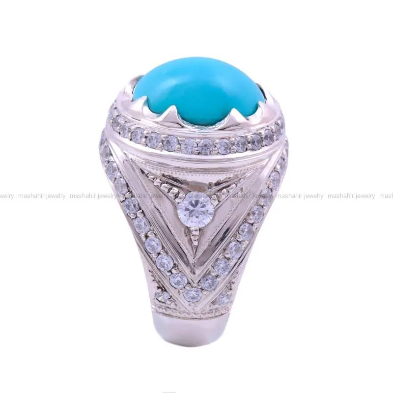 انگشتر فيروزه عجمي مردانه