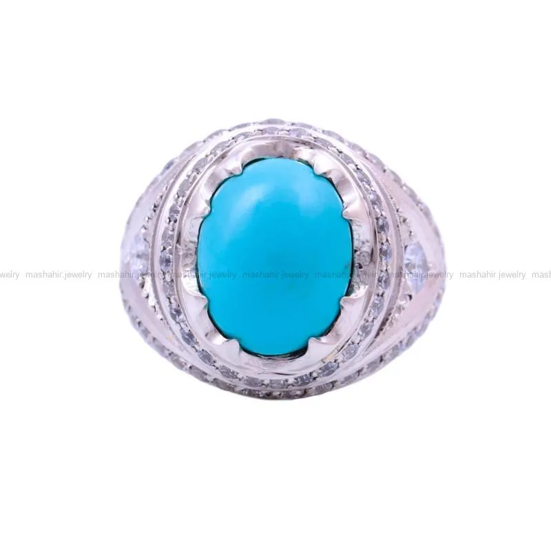 انگشتر فيروزه عجمي مردانه