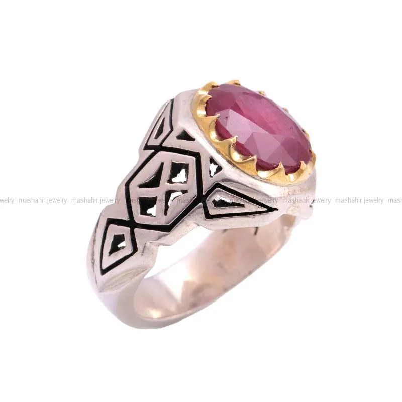 انگشتر ياقوت سرخ مردانه