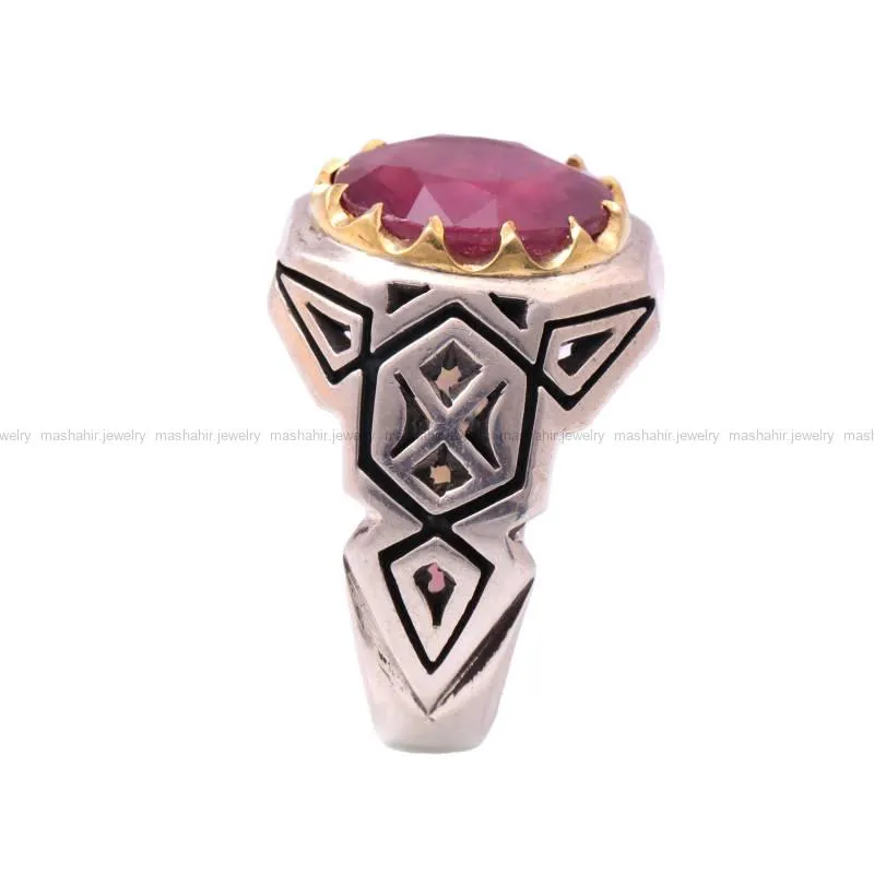 انگشتر ياقوت سرخ مردانه