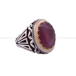 انگشتر ياقوت سرخ مردانه کد 34