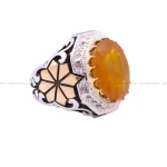 انگشتر ياقوت زرد مردانه کد 35