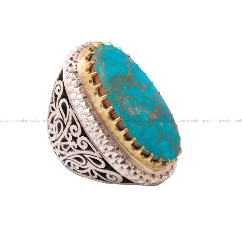 انگشتر فيروزه شجري مردانه کد 5