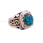 انگشتر فيروزه شجري مردانه کد 46