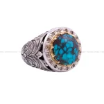 انگشتر فیروزه شجری مردانه کد 47