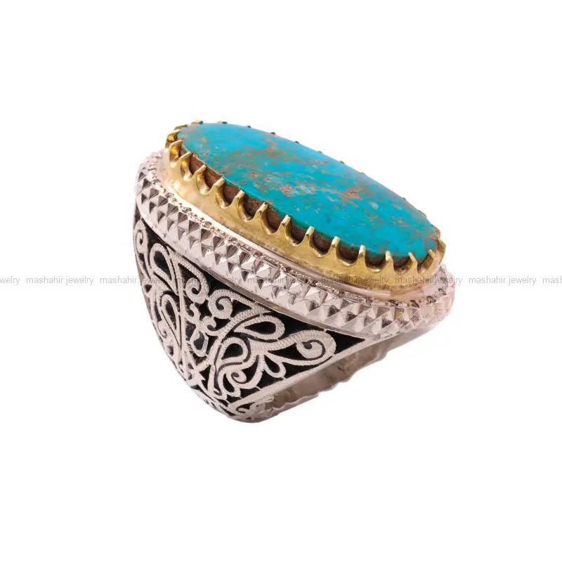 انگشتر فيروزه شجري مردانه کد 5