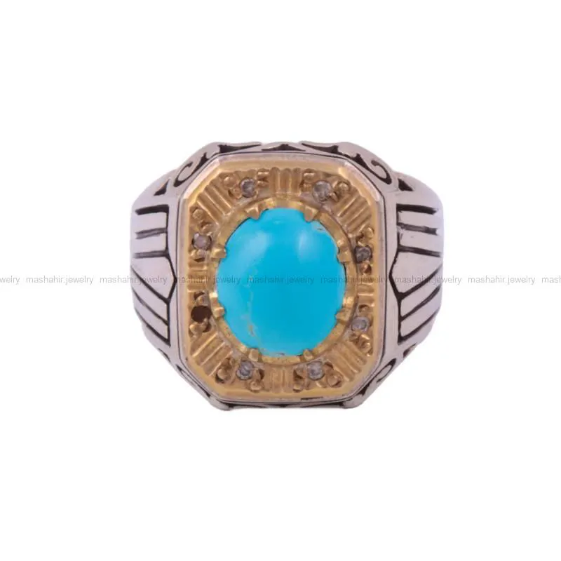 انگشتر فیروزه عجمی مردانه