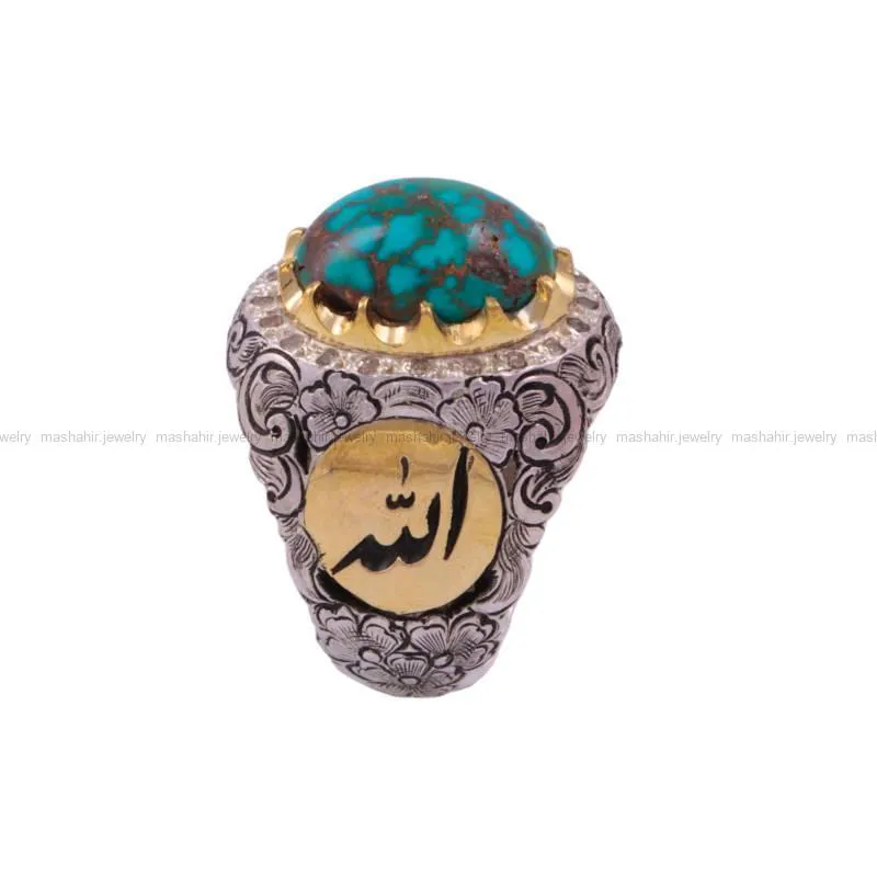 انگشتر فیروزه شجری مردانه کد 62