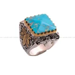 انگشتر فيروزه شجري مردانه کد 10