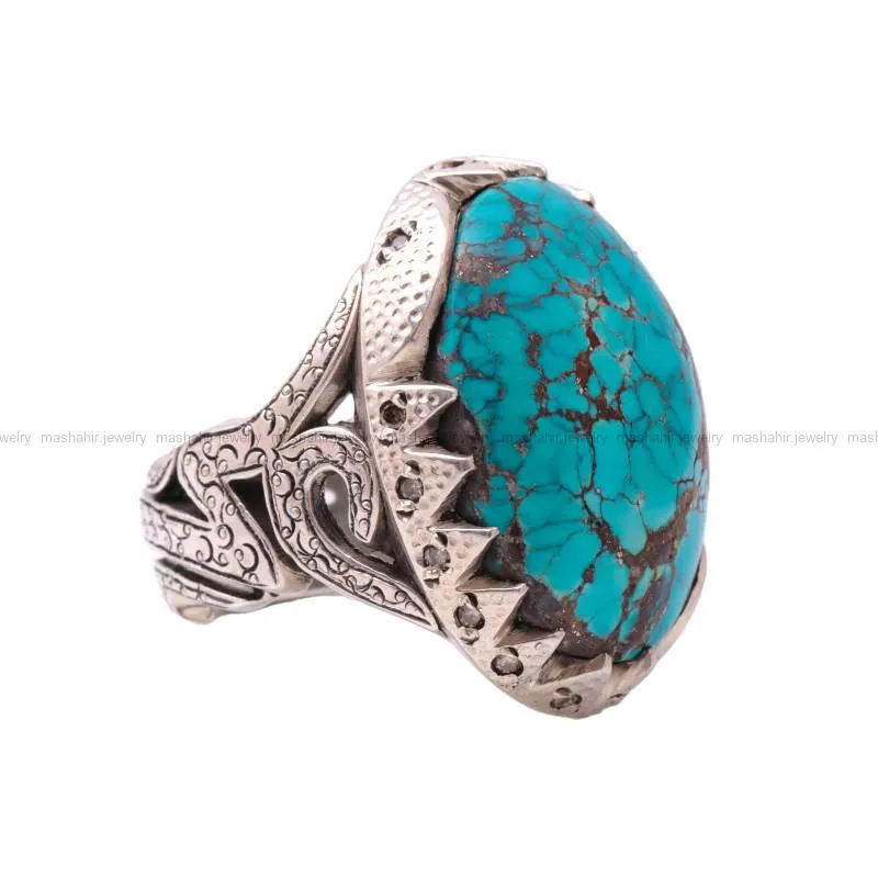 انگشتر فيروزه شجري مردانه 12