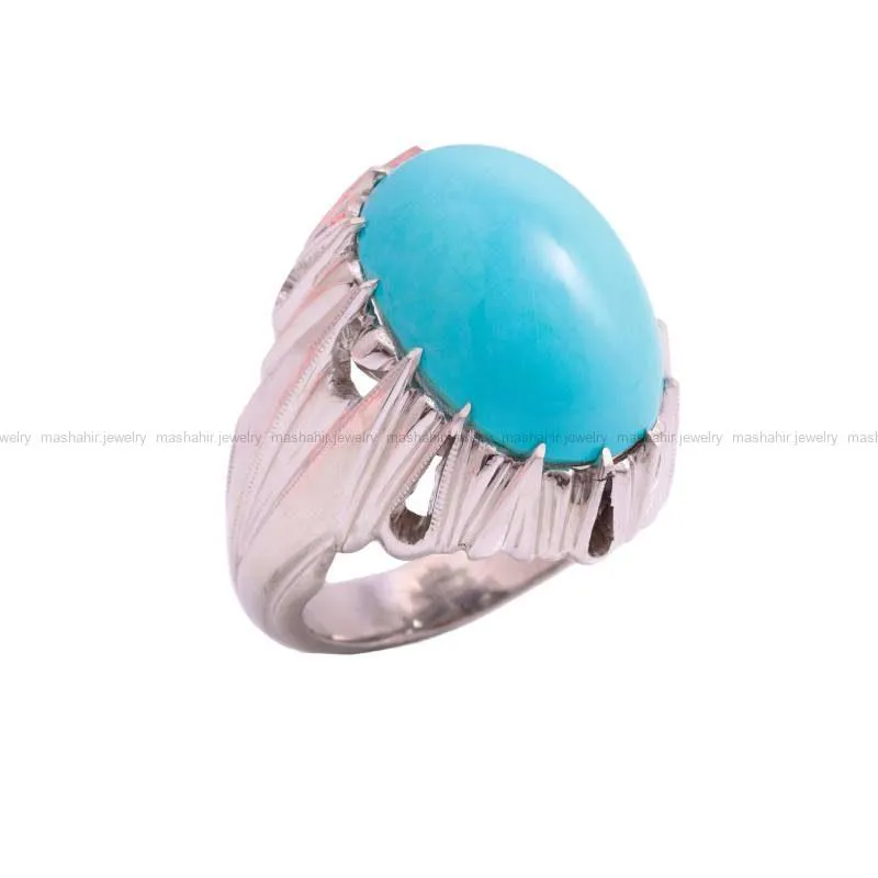 انگشتر فيروزه عجمي مردانه