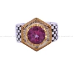 انگشتر توپاز صورتي مردانه کد 21