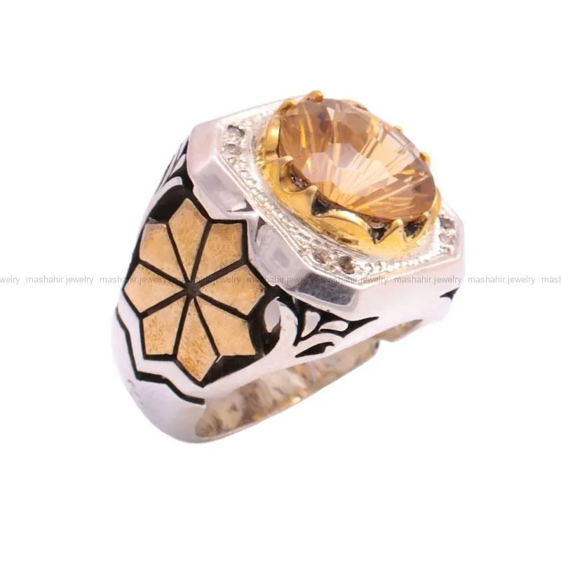 انگشتر کوارتز مردانه کد 23