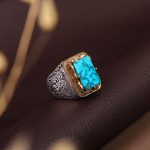 انگشتر فيروزه شجري مردانه کد 27