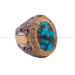 انگشتر فیروزه شجری مردانه کد 64