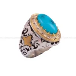 انگشتر فیروزه شجری مردانه کد 76