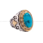 انگشتر فیروزه شجری مردانه کد 76