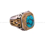 انگشتر فیروزه شجری مردانه کد 79