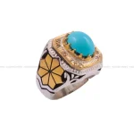 انگشتر فیروزه عجمی مردانه کد 82