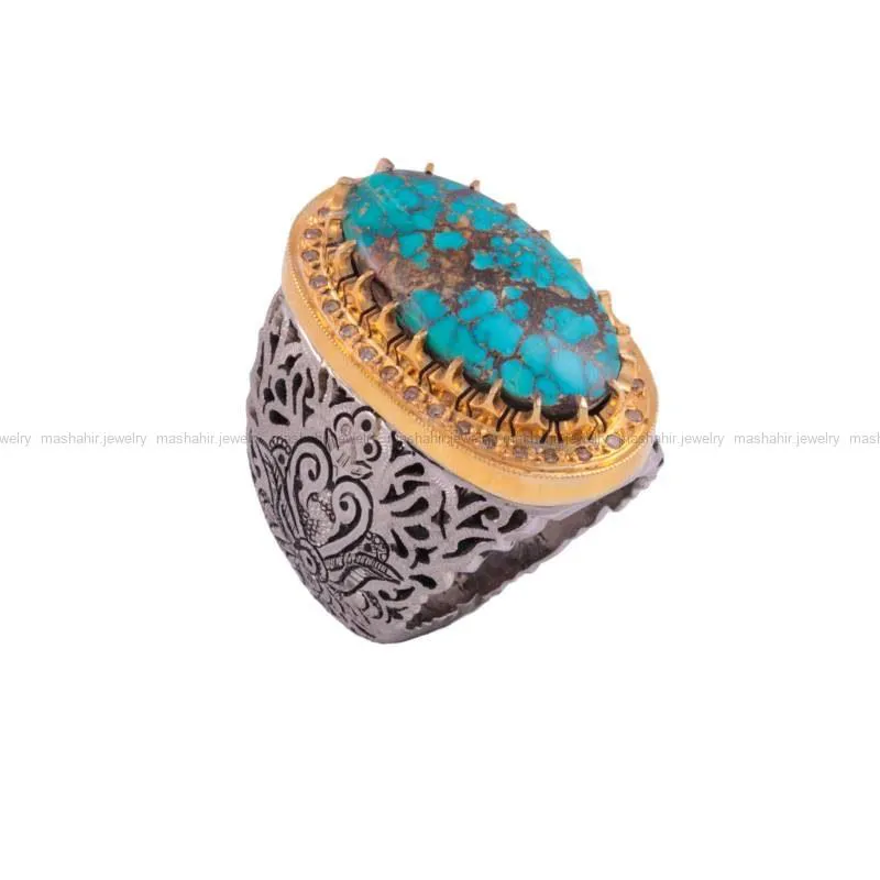 انگشتر فیروزه شجری مردانه