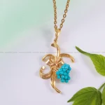 گردنبند فیروزه زنانه کد 104