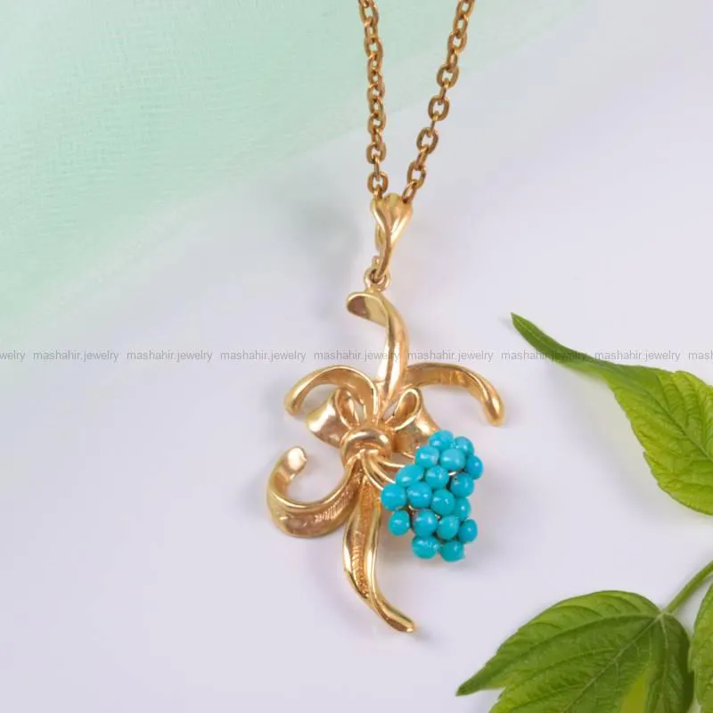 گردنبند فیروزه زنانه کد 104