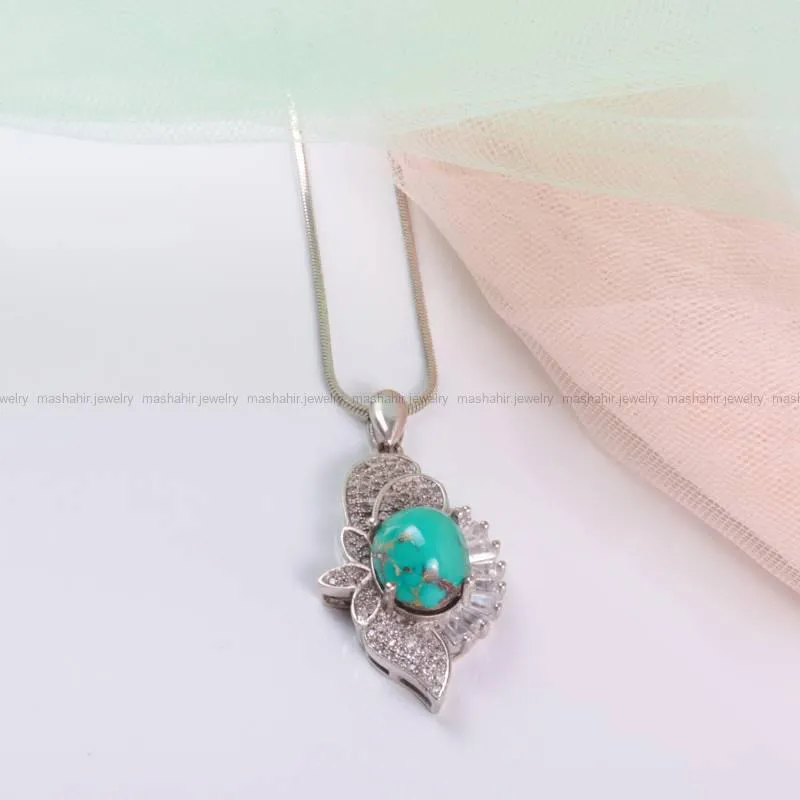 گردنبند فیروزه زنانه کد 106