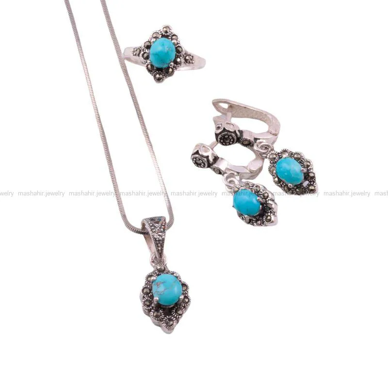 نیم ست فیروزه زنانه کد 110