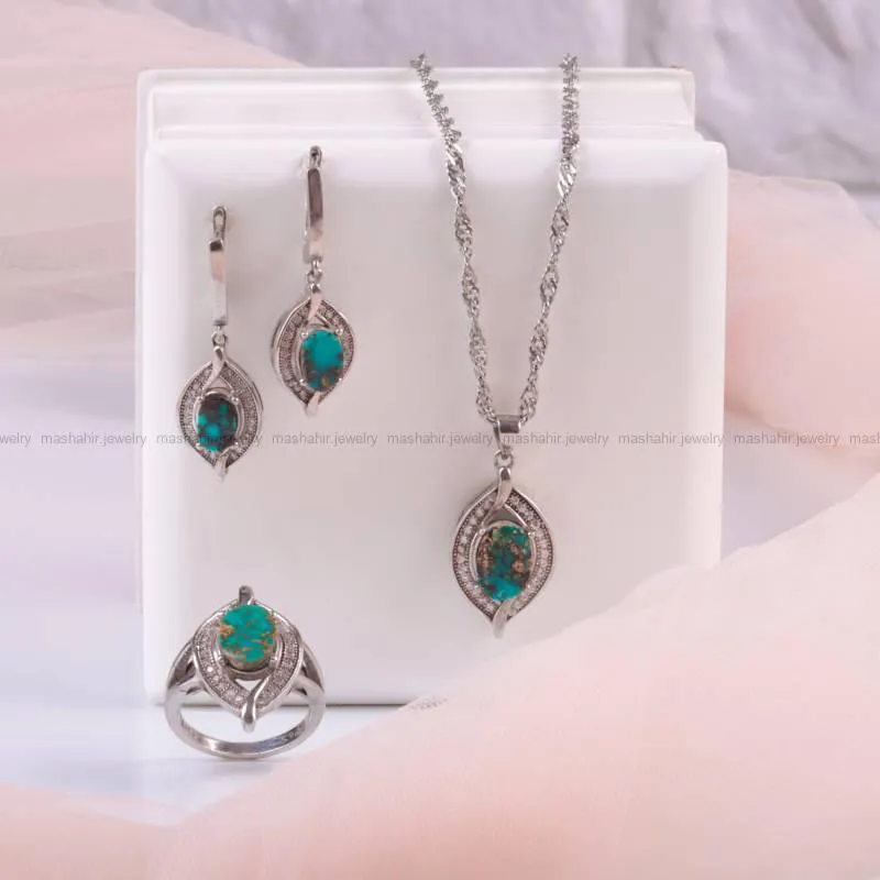 نیم ست فیروزه زنانه کد 111