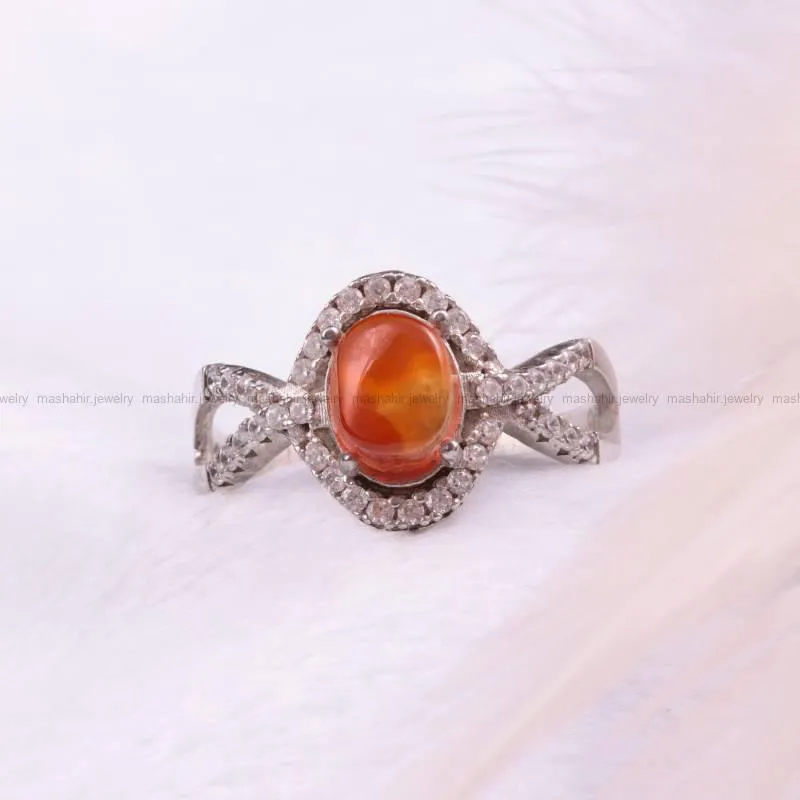 انگشتر عقیق زنانه کد 114
