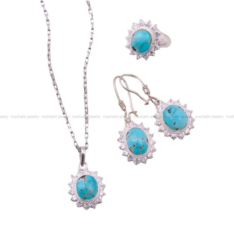 نیم ست فیروزه زنانه کد 121