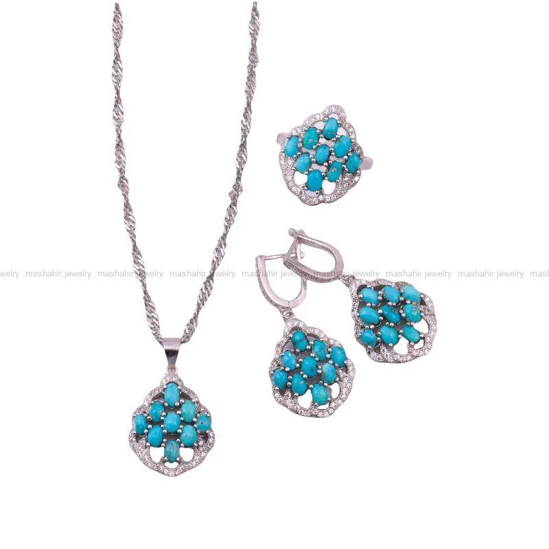 نیم ست فیروزه زنانه کد 122