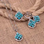 نیم ست فیروزه زنانه کد 122