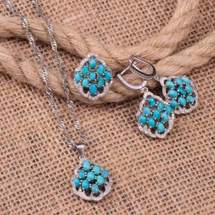 نیم ست فیروزه زنانه کد 122