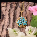 گردنبند فیروزه زنانه کد 130