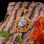 گردنبند فیروزه زنانه کد 131