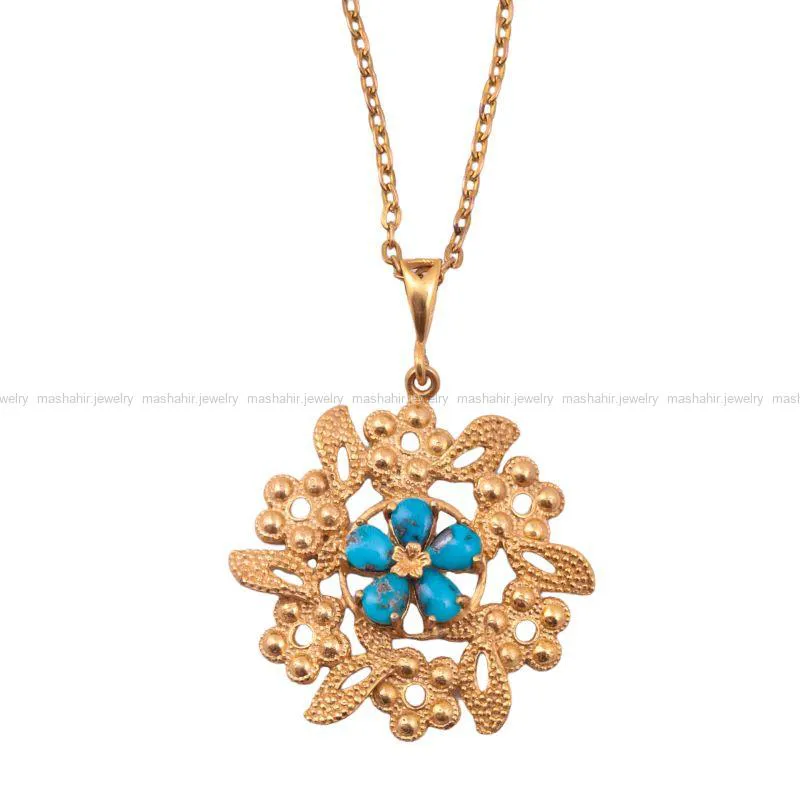 گردنبند فیروزه زنانه کد 132