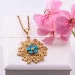 گردنبند فیروزه زنانه کد 132